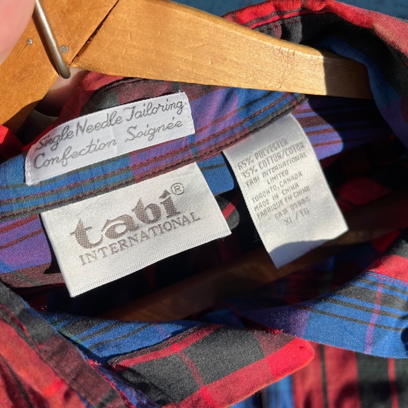 Vintage 90s Red and Blue Plaid Button Up - Picture 5 of 7